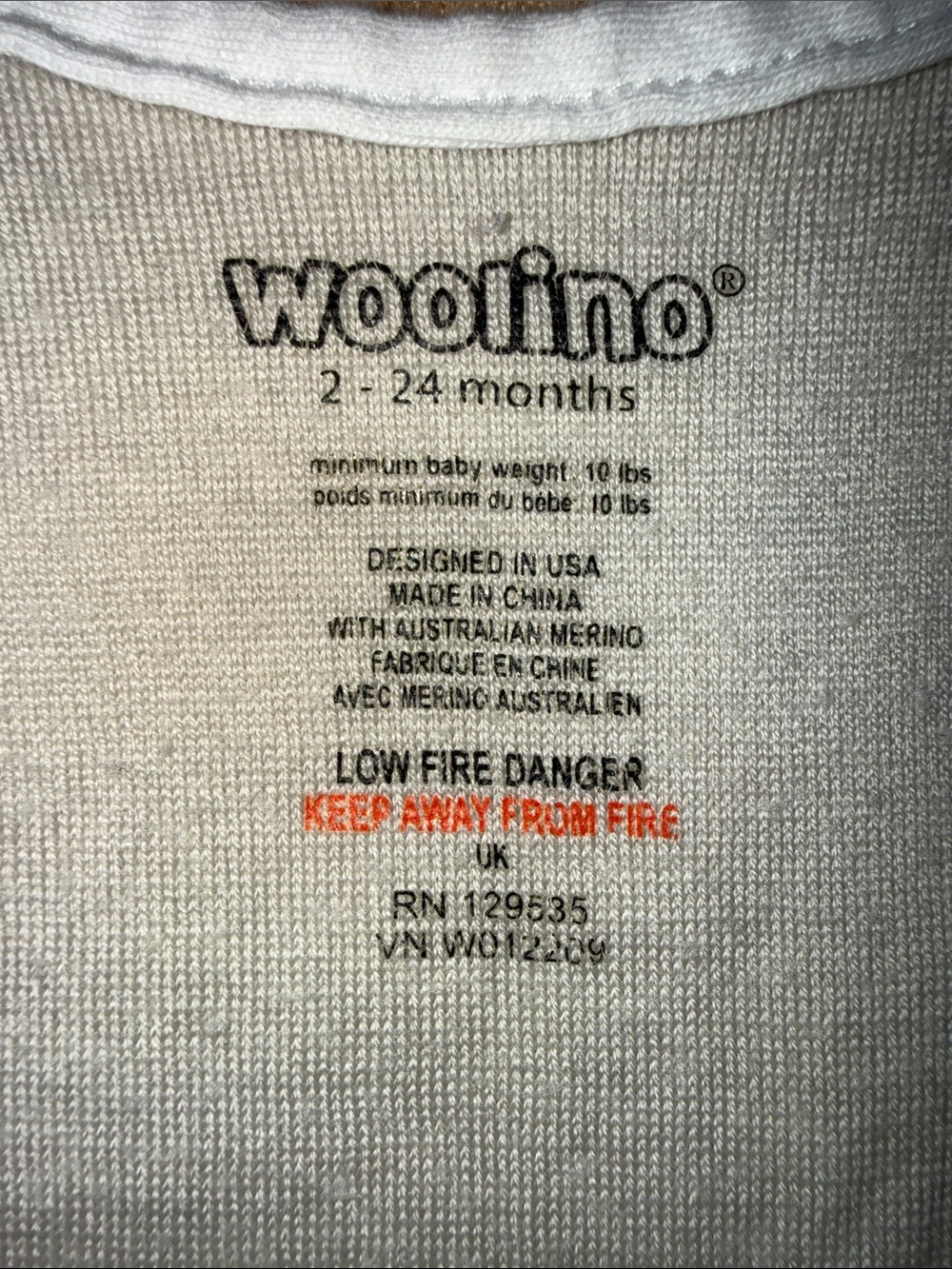 Woolino Baby Sleep Sack - Gray Rainbow Print - Picture 2 of 3
